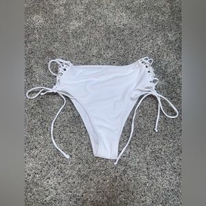 White side tie bathing suit bottoms